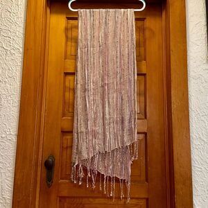 ALDO Sparkly Metallic Pink Purple Boho Bohemian Scarf Women’s